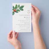 PAPIER | Menu Kerstfeestdag in Holly Berries (Hand)