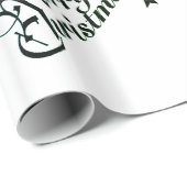 Papier "MERRY CHRISTMAS" GROEN EN WITTE (Rol Hoek)