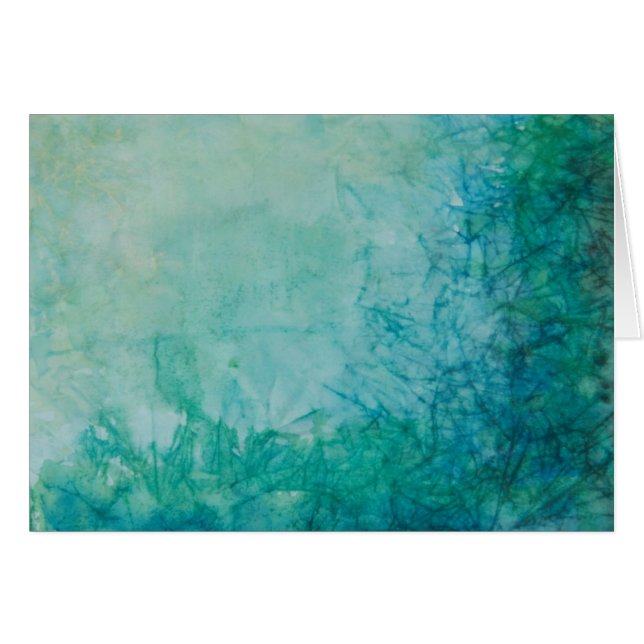 Papier met Abstracte blauwe, groene en zwarte verf (Voorkant Horizontaal)