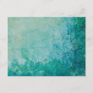 Papier met Abstracte blauwe, groene en zwarte verf Briefkaart