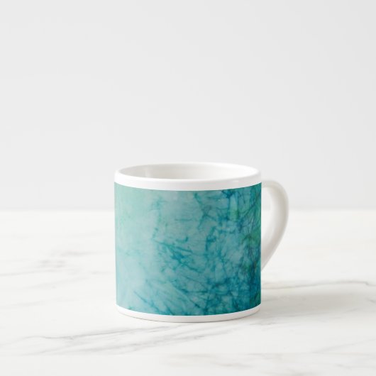 Papier met Abstracte blauwe, groene en zwarte verf Espresso Kop (Voorkant rechts)