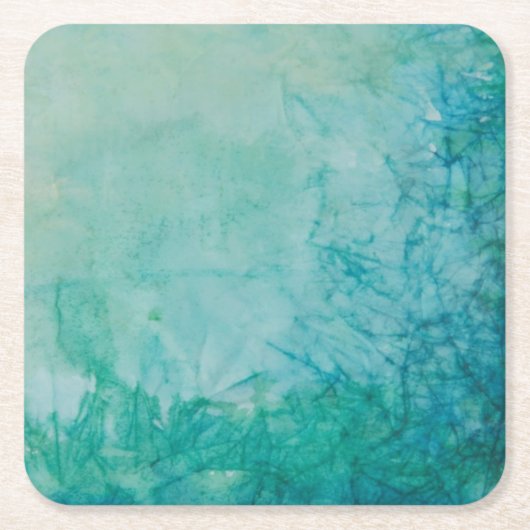 Papier met Abstracte blauwe, groene en zwarte verf Kartonnen Onderzetters (Voorkant)