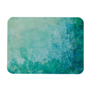 Papier met Abstracte blauwe, groene en zwarte verf Magneet