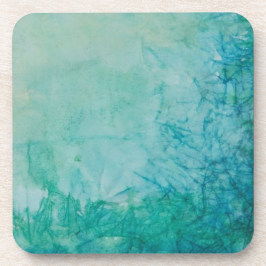 Papier met Abstracte blauwe, groene en zwarte verf Onderzetter (Voorkant)