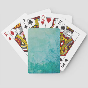 Papier met Abstracte blauwe, groene en zwarte verf Speelkaarten