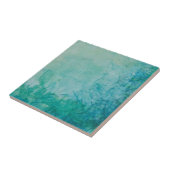 Papier met Abstracte blauwe, groene en zwarte verf Tegeltje (Zijkant)