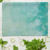 Papier met Abstracte blauwe, groene en zwarte verf Theedoek (Gevouwen)