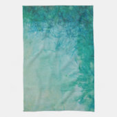 Papier met Abstracte blauwe, groene en zwarte verf Theedoek (Verticaal)