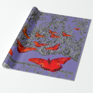 Papier met ANTIEK LACE-PATROON in PAARS