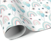 Papier met ballonnen en regenbogen. (Rol Hoek)