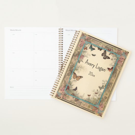  papier met bloemen en vlinders planner (Display)