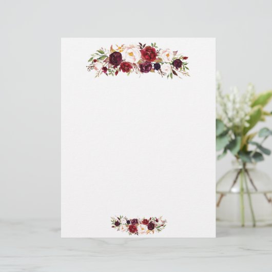 Papier met briefhoofd - Floral design (Staand voorkant)