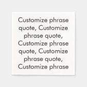 Papier met elegante zwarte letters aanpassen servet (Voorkant)