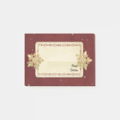 Papier met fijne kerst, rood en zilver, aangepast post-it® notes (Voorkant)