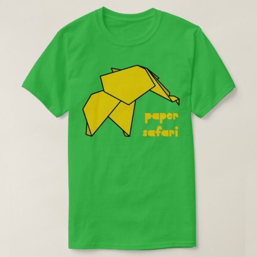 Papier met geel Safari-olifant T-shirt (Design voorkant)
