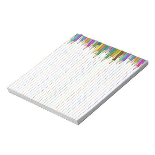 Papier met gekleurd potlood notitieblok (Linkerzijde)