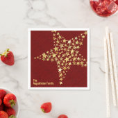 Papier met gepersonaliseerde BURGUNDY Gold Stars Servet (Insitu)