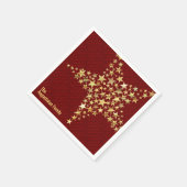Papier met gepersonaliseerde BURGUNDY Gold Stars Servet (Hoek)