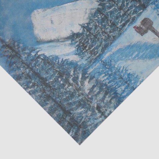 PAPIER MET GEPilTE Blauwe WinterWEEFSUE (Detail)