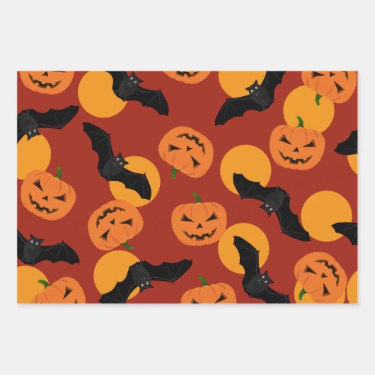 Papier met Halloween Pattern verpakken Inpakpapier Vel (Voorkant 3)