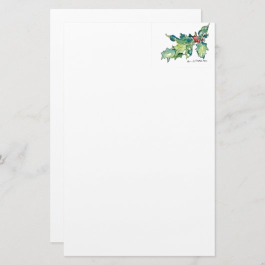 Papier met Holly en Berries (Voorkant / Achterkant)