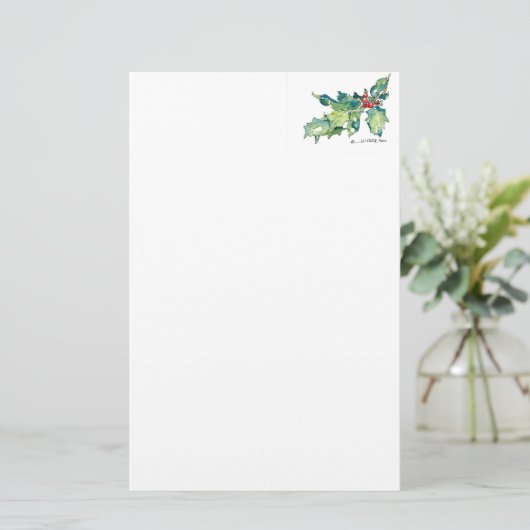 Papier met Holly en Berries (Staand voorkant)