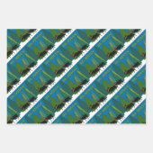 Papier met kartonnen vulling op papier, set van 3 inpakpapier vel (Voorkant)