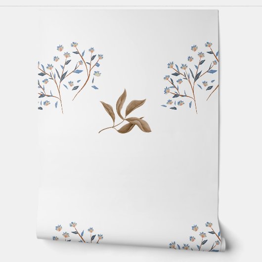 Papier met kleurenpatroon, blauw-bruin behang (Afrollen)