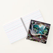 Papier met kleurrijk kasteel in het bos notitieboek (Binnen)