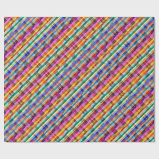 Papier met kleurrijke grafische lijnpatronen ompak (Vlak)