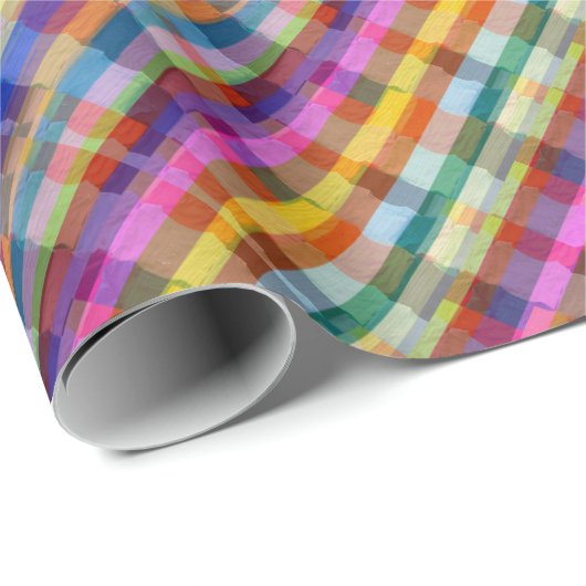 Papier met kleurrijke grafische lijnpatronen ompak (Rol Hoek)
