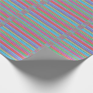 Papier met kleurrijke grafische lijnpatronen ompak