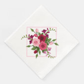 Papier met luiers- Rozen Papier met luiers Servet (Hoek)