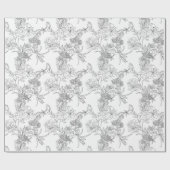 Papier met onmiddellijke verpakking - Floral en zw (Vlak)