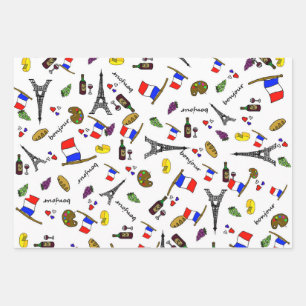 Papier met Paris patroon Inpakpapier Vel
