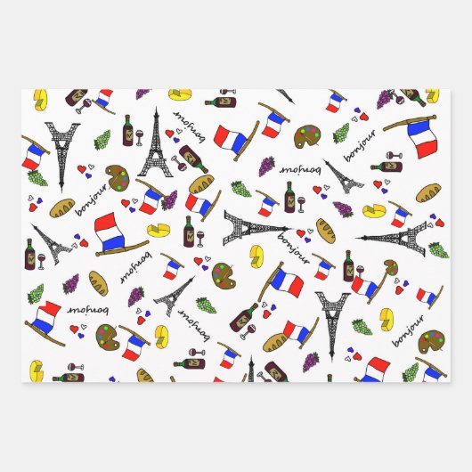 Papier met Paris patroon Inpakpapier Vel (Voorkant)
