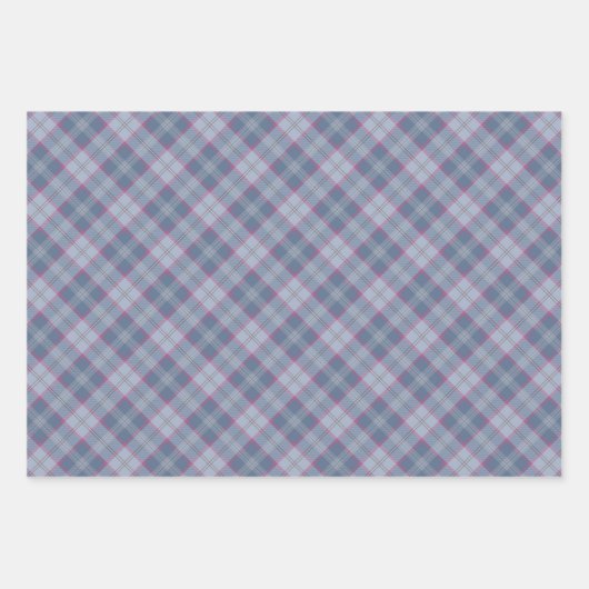 Papier met pastel Blauw en roze Tartanklapvel Inpakpapier Vel (Voorkant 2)
