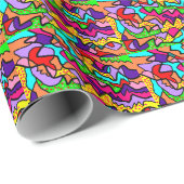 Papier met paterentinslag in coole, funky kleuren (Rol Hoek)