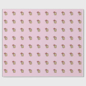 Papier met patroon van liefdesballon en vosje om c (Vlak)