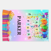 Papier met persoonlijke titel Happy Birthday-opvul Inpakpapier Vel (Voorkant 3)