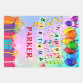 Papier met persoonlijke titel Happy Birthday-opvul Inpakpapier Vel (Voorkant)