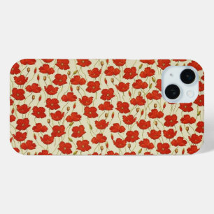  papier met poppy Floral iPhone 15 Mini Hoesje