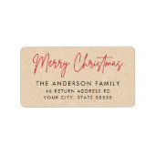 Papier met prettige kerstcadeautjes: terugzendadre etiket (Voorkant)