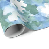 Papier met puitzinnige vulling in blauw en groen (Rol Hoek)