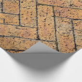 Papier met rode brick-herringbone-patroon verpakke (Hoek)