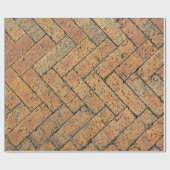 Papier met rode brick-herringbone-patroon verpakke (Vlak)