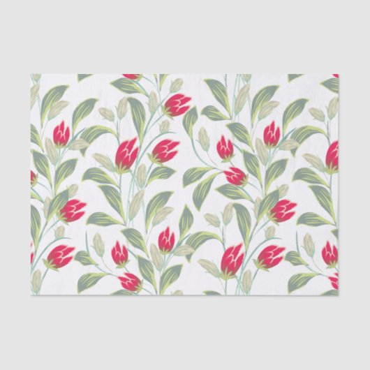 Papier met rode tulpen (Voorkant)