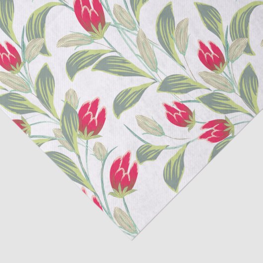 Papier met rode tulpen (Detail)