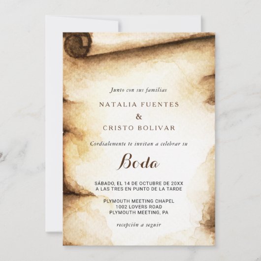 Papier met roestvast staatshuwelijk kaart (Voorkant)