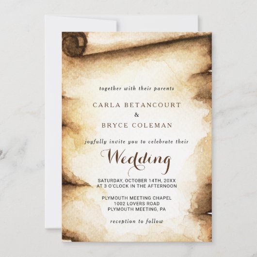 Papier met roestvast staatshuwelijk kaart (Voorkant)